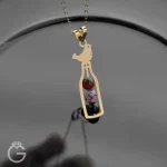 مدال طلای لیزری همراه با سنگ کد 32024