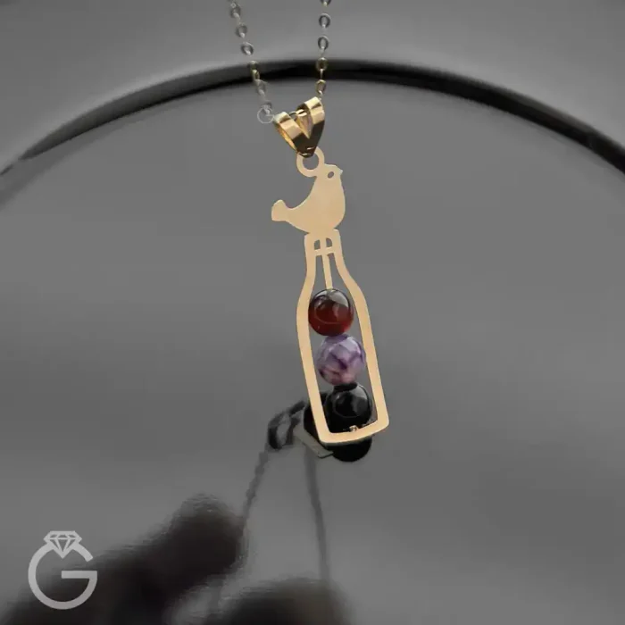 مدال طلای لیزری همراه با سنگ کد 32024