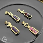 مدال طلای لیزری همراه با سنگ کد 32024