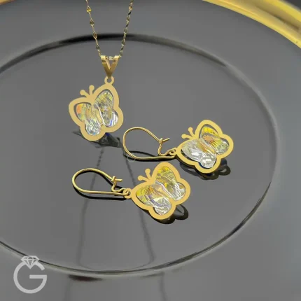 نیمست طلای سواروسکی پروانه