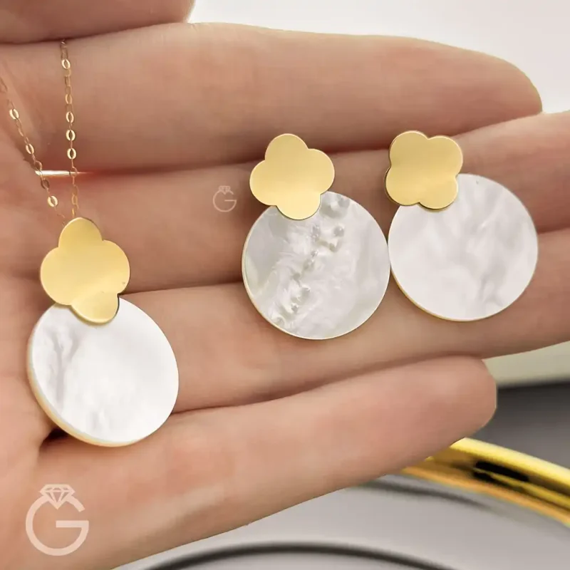 نیمست طلای صدفی طرح گل