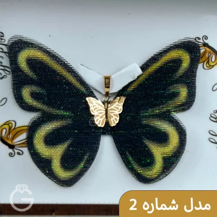 پلاک های طلای پروانه پارچه ای تم مشکی