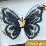 پلاک های طلای پروانه پارچه ای تم مشکی