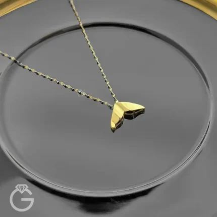 گردنبند طلای دم وال سه بعدی