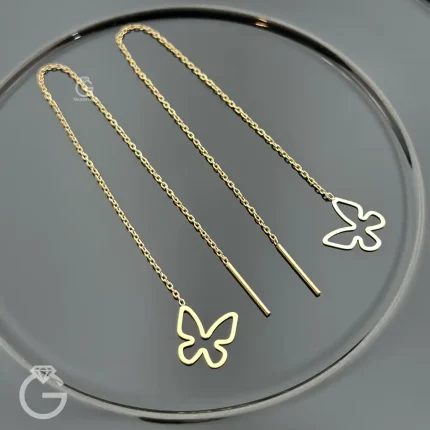 گوشواره طلای بخیه ای پروانه