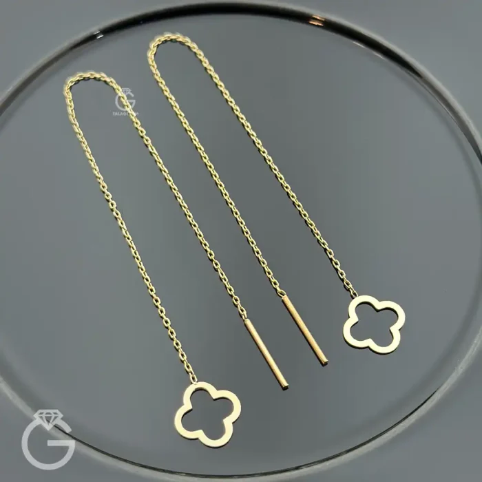 گوشواره طلای بخیه ای گل گوشواره طلای بخیه ای گل