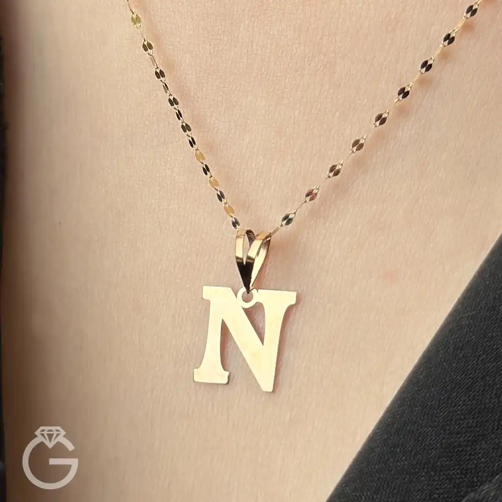 آویز طلای حروف انگلیسی لیزری (30) آویز طلای حروف انگلیسی لیزری