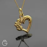 آویز طلای قلب سه بعدی