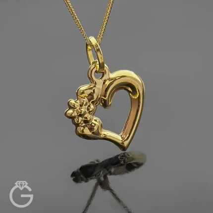 آویز طلای قلب سه بعدی