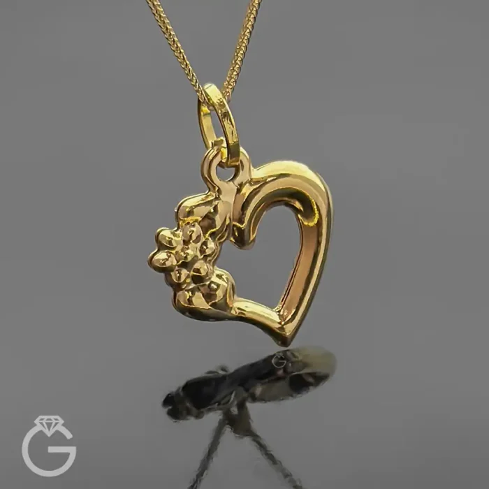 آویز طلای قلب سه بعدی