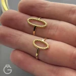 انگشتر طلای بیضی بزرگ 32574