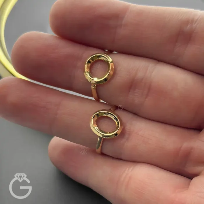 انگشتر طلای بیضی ساده 32574