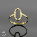 انگشتر طلای بیضی کوچک 32574