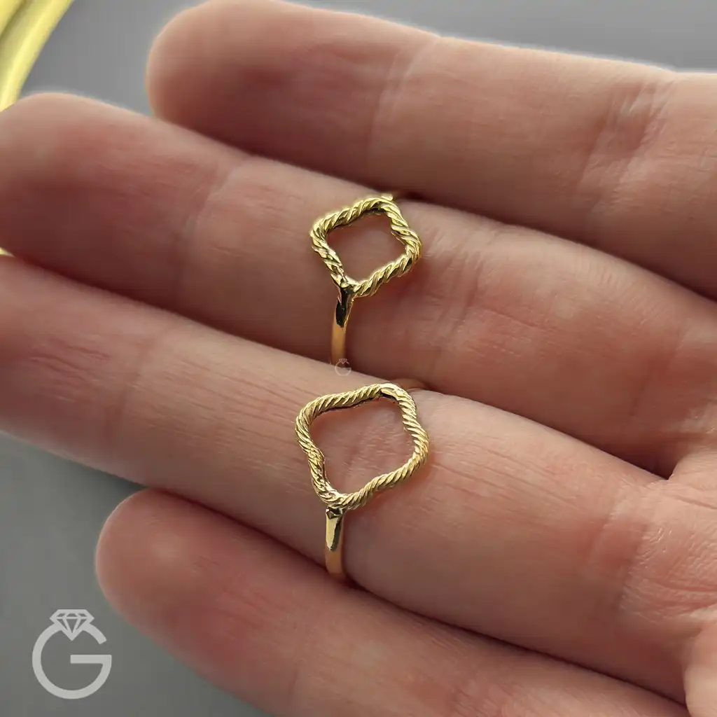 انگشتر طلای گل کوچک 32574 (2) انگشتر طلای گل کوچک 32574