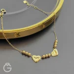 دستبند طلای قلب و گوی