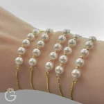 دستبند طلای مارشال گوی و مروارید