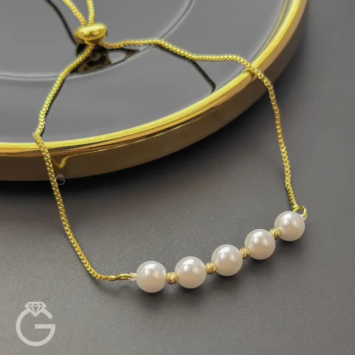 دستبند طلای مارشال گوی و مروارید (4) دستبند طلای مارشال گوی و مروارید