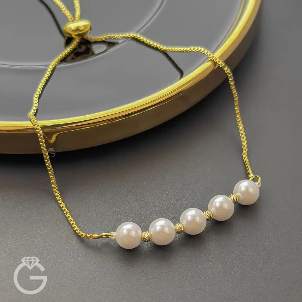 دستبند طلای مارشال گوی و مروارید (4) دستبند طلای مارشال گوی و مروارید