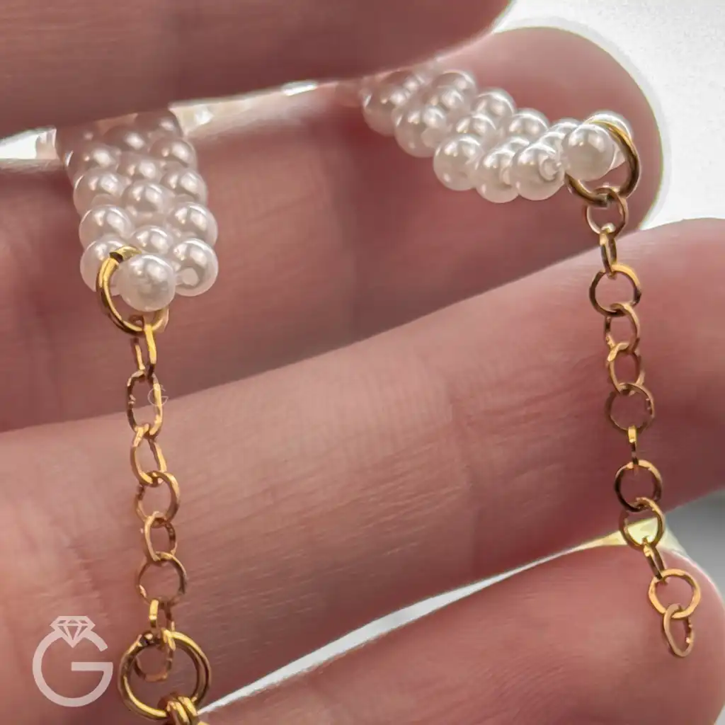 دستبند مروارید و گوی طلا (1) دستبند مروارید و گوی طلا