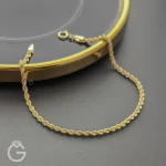 دستبند طلای طنابی قطر 2.5 میل