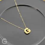 گردنبند طلای حرف جی سه بعدی