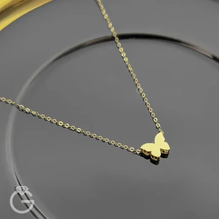 گردنبند طلای پروانه سه بعدی