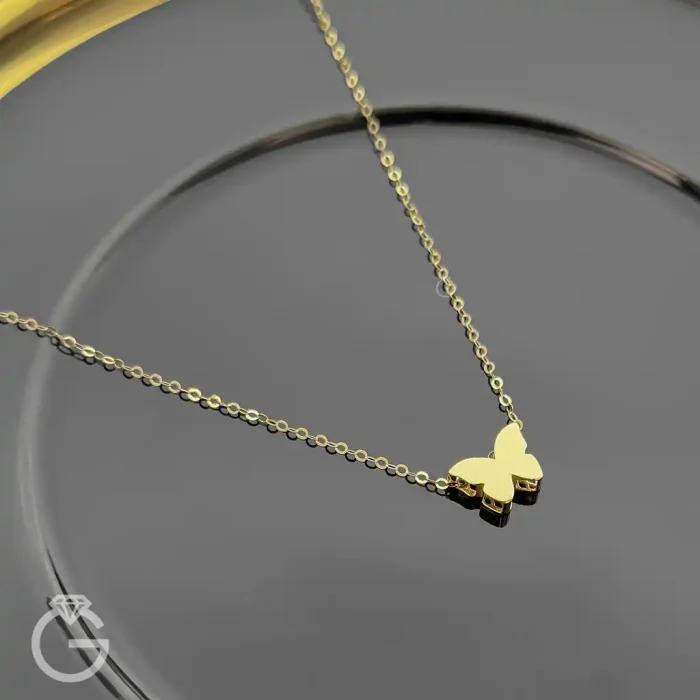 گردنبند طلای پروانه سه بعدی