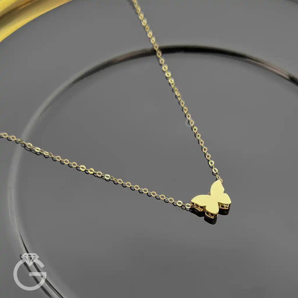 گردنبند طلای پروانه سه بعدی (2) گردنبند طلای پروانه سه بعدی