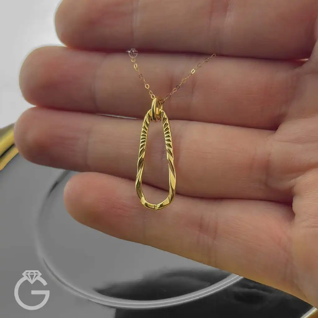 آویز طلای اشک طرح دار کد 34027 (2) آویز طلای اشک طرح دار کد 34027