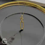 آویز طلای بیضی زنجیری کد 33926