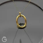 آویز طلای بیضی ساده کد 33837