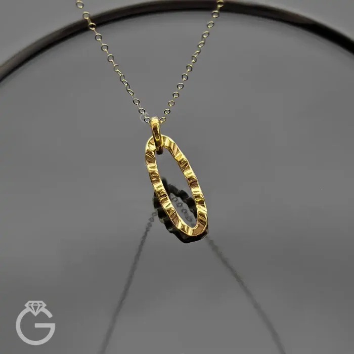 آویز طلای بیضی کد 33839