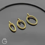 آویز طلای بیضی کد 34139