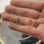 آویز طلای بیضی کد 34139