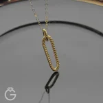 آویز طلای بیضی کد 34140