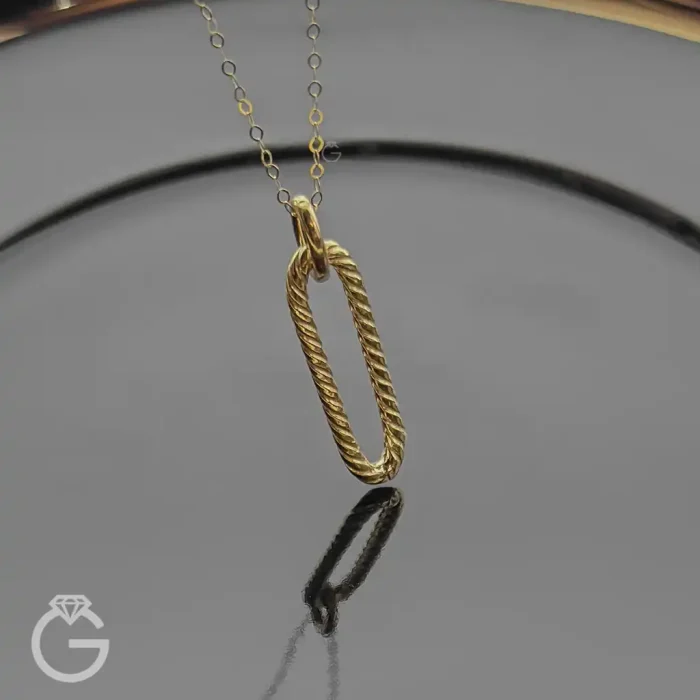 آویز طلای بیضی کد 34140