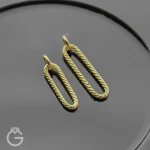 آویز طلای بیضی کد 34140