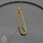 آویز طلای بیضی کد 34140