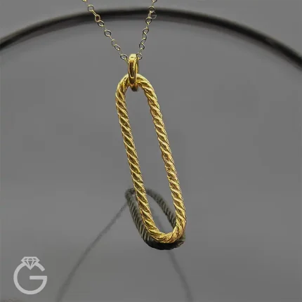 آویز طلای بیضی کد 34140