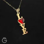 آویز طلای سواروسکی Love قرمز