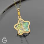 آویز طلای سواروسکی طرح ستاره هفت رنگ روشن