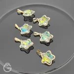 آویز طلای سواروسکی طرح ستاره هفت رنگ روشن