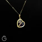 آویز طلای سواروسکی قلب هفت رنگ تیره