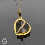 آویز طلای سواروسکی قلب هفت رنگ تیره