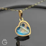 آویز طلای سواروسکی قلب هفت رنگ روشن