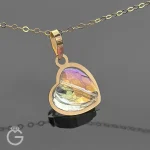 آویز طلای سواروسکی قلب هفت رنگ روشن