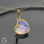 آویز طلای سواروسکی قلب هفت رنگ روشن