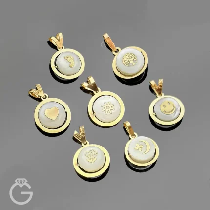 آویز طلای صدف طرح دار