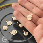 آویز طلای صدف طرح دار