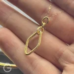 آویز طلای لوزی زنجیری کد 34141